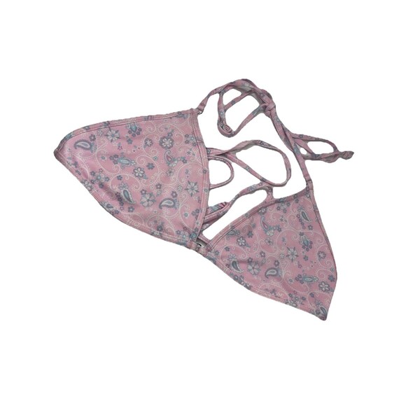 Frankie's Bikinis x Victorias Secret Pink Triangle Tie Halter Swim Top Large - Picture 1 of 6